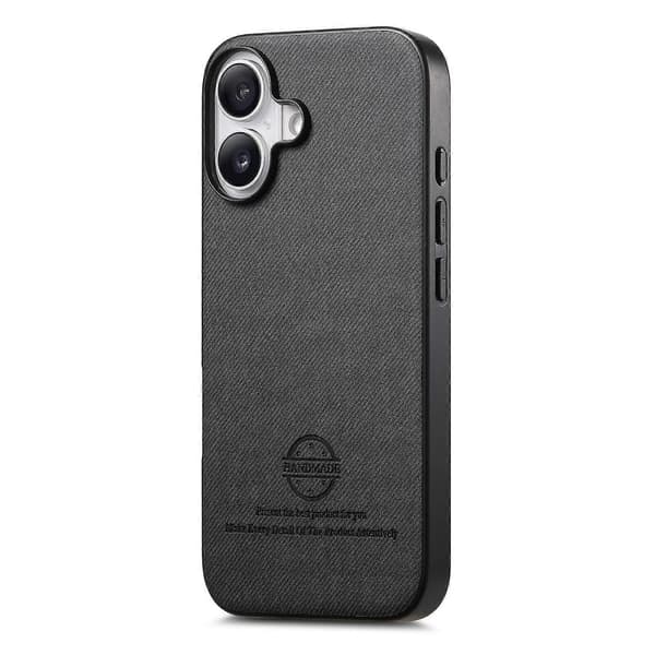 Nahkakotelo kangasrakenteella iPhone 16:lle