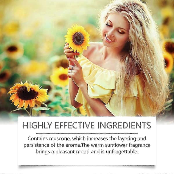 Sweet Sunflower Roller Parfym för kvinnor, långvarig fräsch blommig söt doft, 10ml