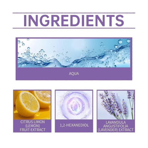 Lavendel Kroppsparfymespray, Forfriskende Blomsterduft med Sitronekstrakt, Langvarig Duft, 90ml
