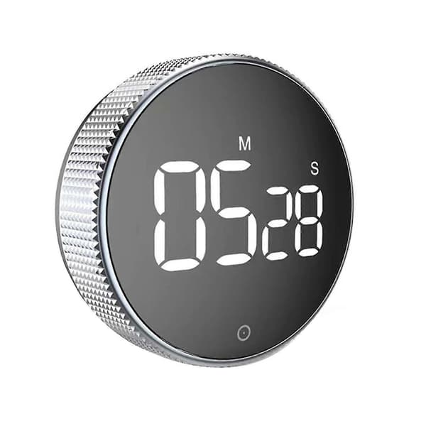 Digital Timer Magnetisk Stor LED-skærm Lydstyrke Justerbar Studerende Studie Rund Køkken Nedtælling Madlavning Bagning Timer la