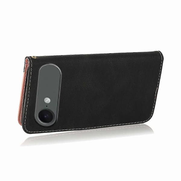 Til iPhone 17 Air Etui Farve Splejsning Pung Stativ Læder Telefoncover med Håndledsrem