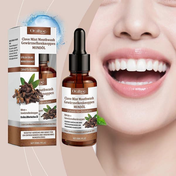 Nellike Mint Munnskyll, 30ml Nellike Mint Munnskyll, Whitening Mint Munnskyll, Frisk Pust, Mild Alkoholfri A