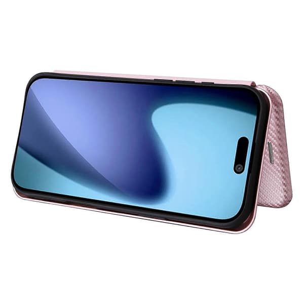 För iPhone 17 Air Fodral Kolfiberstruktur Droppsäkert PU-läder Telefonfodral