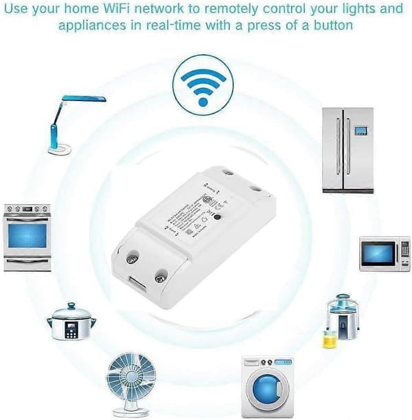 WiFi Smart Switch Intelligent WiFi lysbryter Trådløs relé fjernkontrollbryter fungerer med Alexa Google Home 10A/2200W Sonoff Basic R2