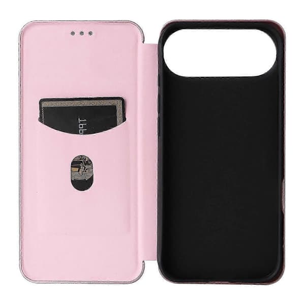 För iPhone 17 Air Fodral Kolfiber Textur Droppsäkert PU Läder Telefonfodral
