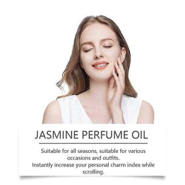 Jasmine Roll-On Parfyme for Kvinner, Langvarig Blomsterduft, Frisk Sjarmerende Duft, 10ml