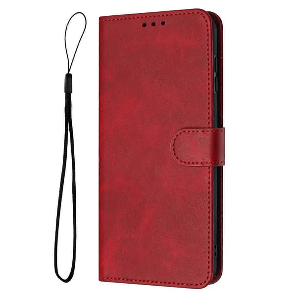 Solid kalvetekstur flip læder telefoncover (til Motorola Edge 50)