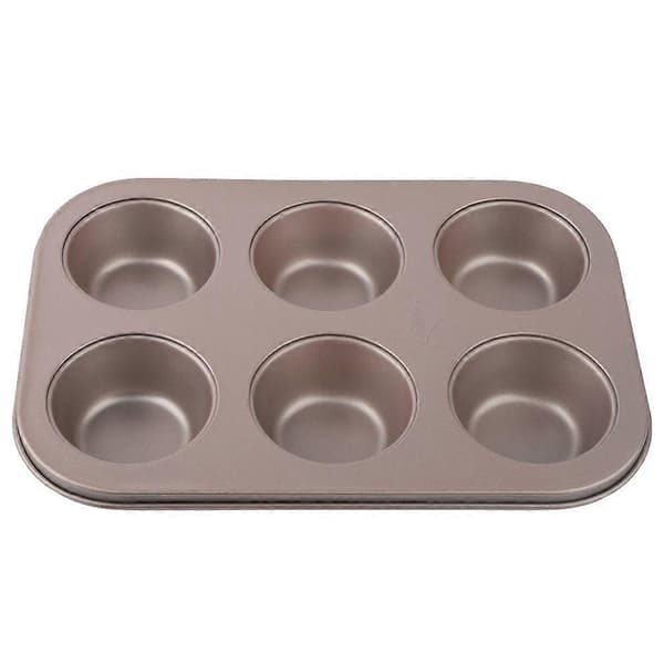 6-hulls non-stick karbonstål sjokoladekake- og muffinsbakeform