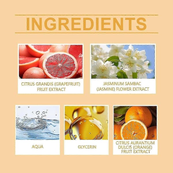 Naturlig grapefruktparfymespray, langvarig sitrus- og blomsterduft for daglig bruk