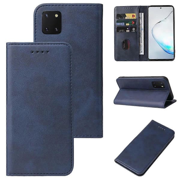 (Ny) För Samsung Galaxy Note10 Lite / A81 Magnetisk Stängning Läder Telefonfodral (Blå)