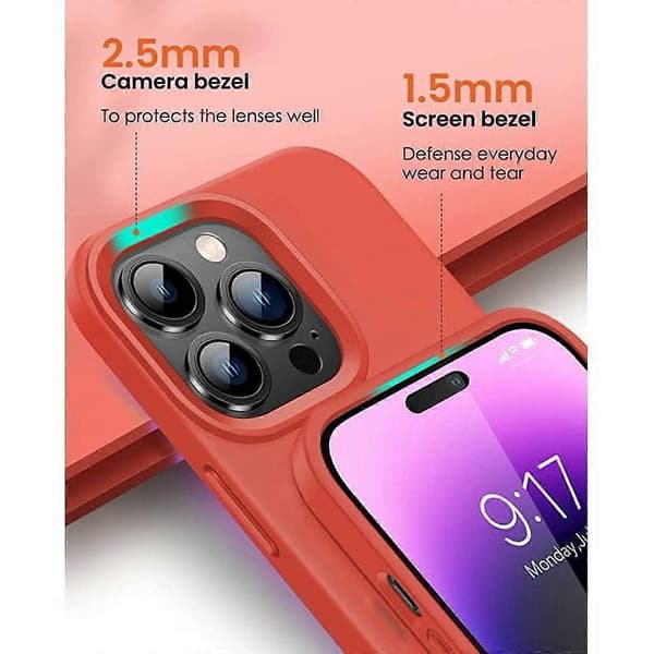 Rødt flydende silikonecover til Apple iPhone 16 – Stødsikkert og slankt, kompatibelt med iPhone 16