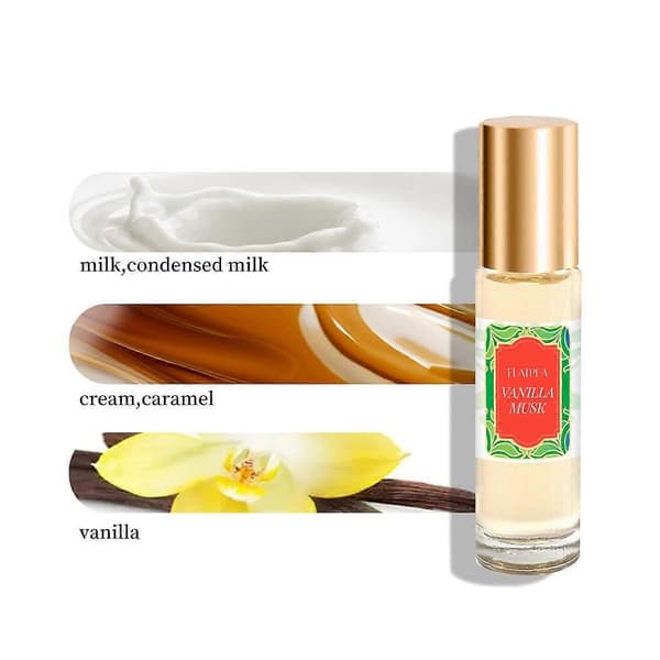 Vanilje Musk Roll-On Parfume 10ml, Langtidsholdbar alkoholfri duft til sart hud