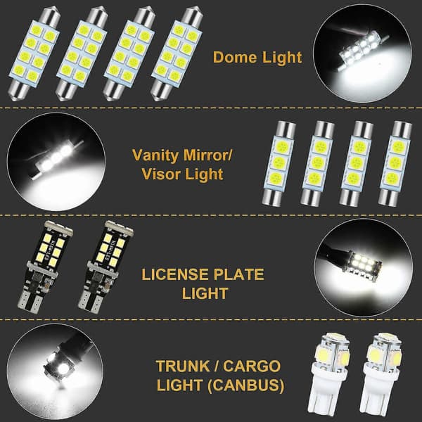 LED indvendig hvid lyspakke nummerplade til Chevy Silverado 1500 2500 2007-13
