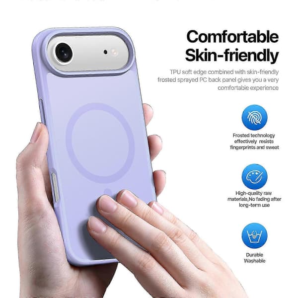Slankt deksel til iPhone 17 Air Case - Lys lilla PC+TPU beskyttelsesdeksel