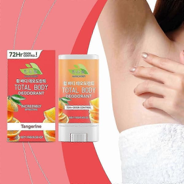 Helkroppsdeodorantstift med mandarin - 72 timers luktkontroll, aluminium- og natronfri