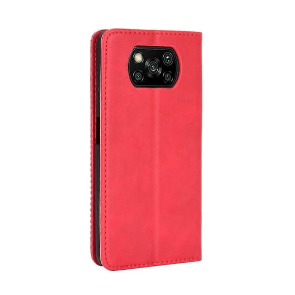 Til Xiaomi Poco X3 NFC skinnveske (rød)