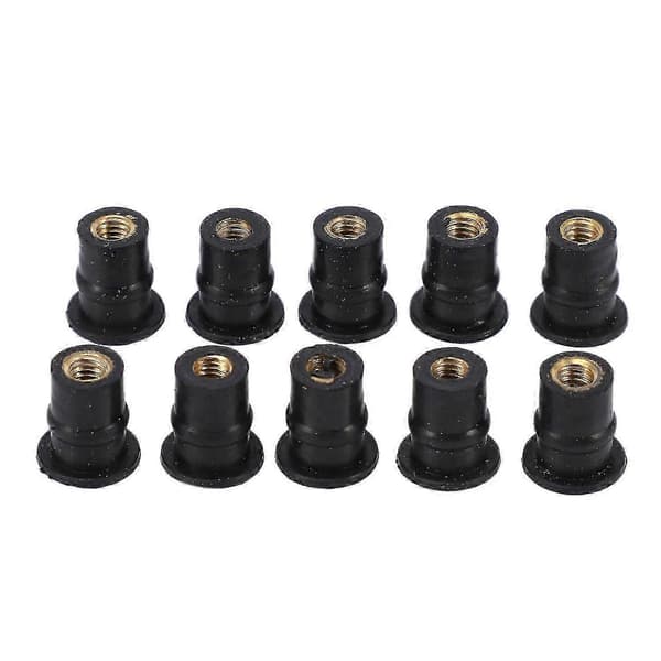 M5 Rubber Well Nut 5mm Metric Motorcycle Windscreen Wellnut Brass NUTS 10-pack