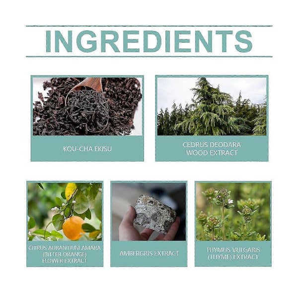 Ambergris Niche Parfume til Mænd, Langvarig Let Duft med Sort Te, Cedertræ & Appelsinblomst