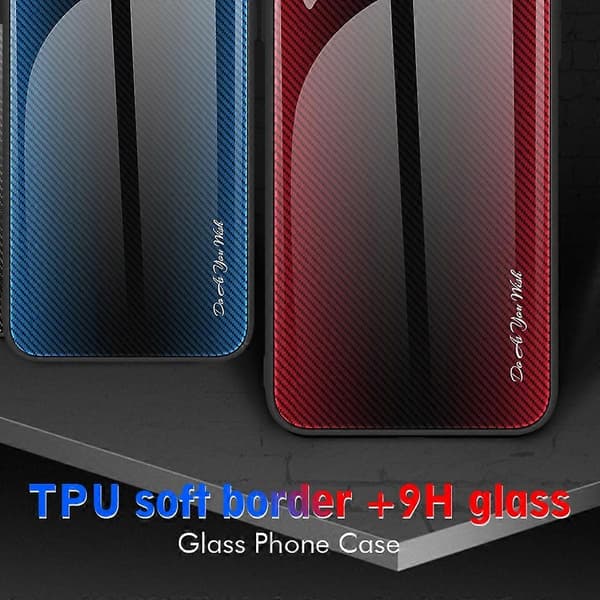 För iPhone 11 Texture Gradient Glas TPU Phone Case