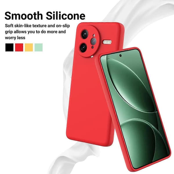 Solid Färgad Flytande Silikon Fallsäker Full Täckning Telefonfodral (Röd, För Redmi K80 Pro)