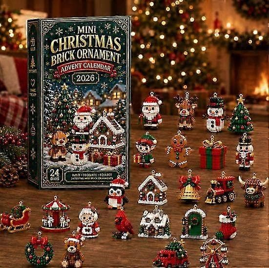 24-dages mini-julepynt julekalender med 24 minifigurer og juletræspynt