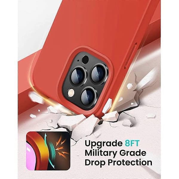 Rødt flytende silikondeksel til Apple iPhone 16 – støtsikkert og slankt, kompatibelt med iPhone 16