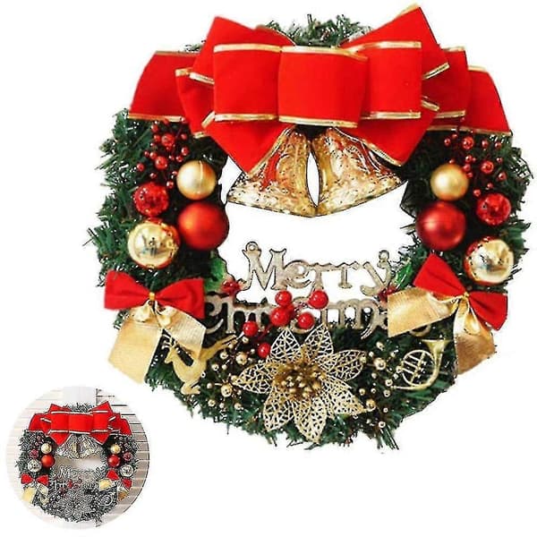 Juledekorasjon Kreativ julekrans til dør Julepynt Julekrans 30 cm (ruipei)