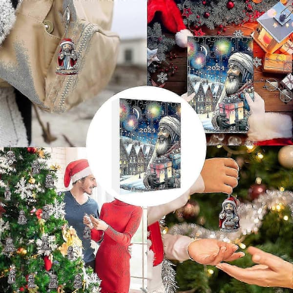 Julekalender 24 dagers nedtelling blindboks 6 assorterte stiler for julepynt