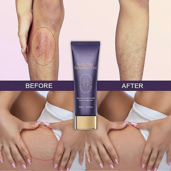 Body Coverage Perfector All-Over Complexion Ben- och Kroppsmakeupkräm & Applikatorborste, Vattentät Tatueringstäckande Makeup