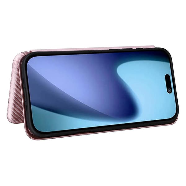 För iPhone 17 Air Fodral Kolfibertextur Droppsäkert PU-läder Telefonfodral