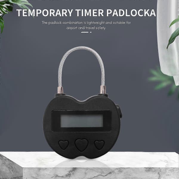 Smart tidslås LCD-display tidslås USB uppladdningsbart tillfälligt timerhänglås Resa elektronisk tim