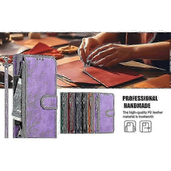 Case For Iphone 16 Protection Zipper Magnetic Closure Leather Wallet Case Compatible With Iphone 16 Case