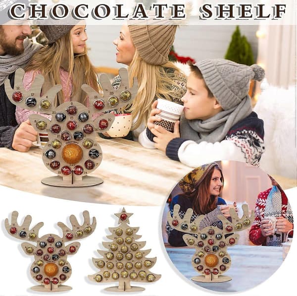 Julepynt, Træ-julekalender Julefest Chokoladeholder Dekoration Træ-julekalender Glædelig Jul Pynt