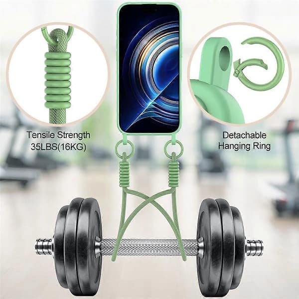 Compatible For iPhone 17 Air Case Liquid Silicone Card Holder Phone Back Cover With Short Strap