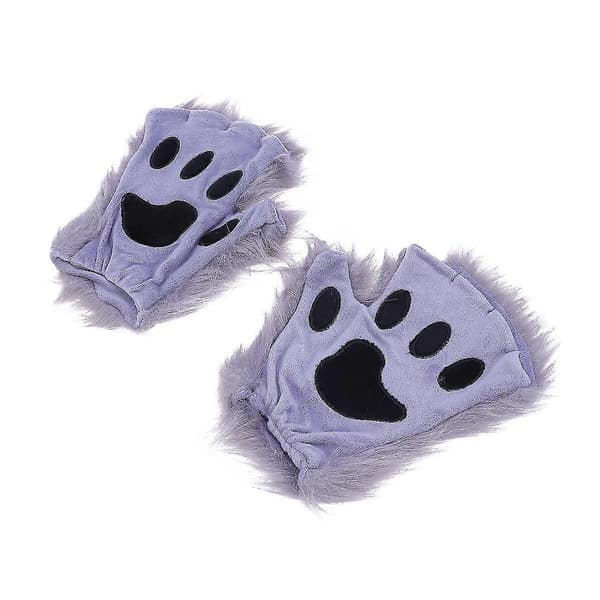 Halvfingerhandskar med tassar Halloween Handvante Halloween Vante Tasshandskar