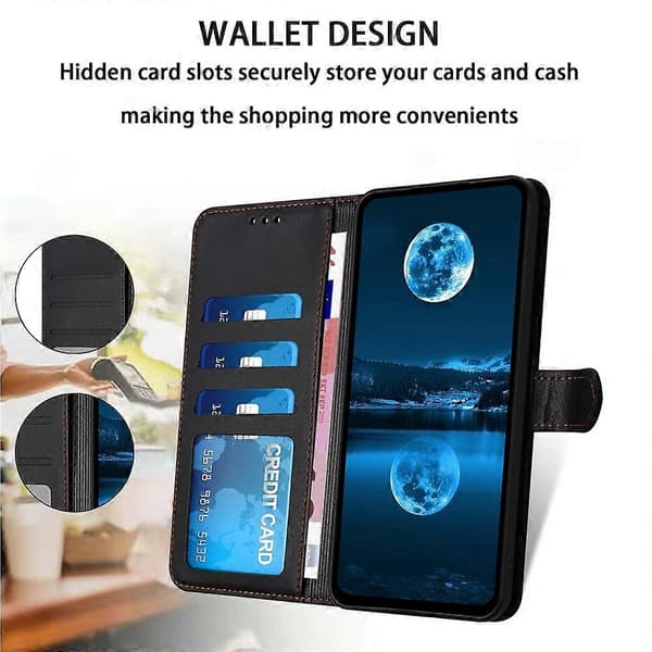 Compatible For iPhone 17 Air Case Stand Wallet Leather Phone Cover With Strap