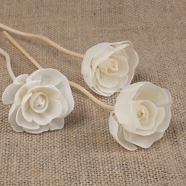Bølgete Rattan Reed Diffuser Erstatningspåfyllingspinner, Kunstige Blomster Duftpinner