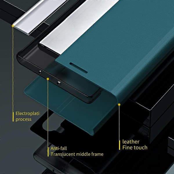 Sterk magnetisk skinn med PC indre folio flip-belagt stativdeksel til iPhone 13 mini 5,4 tommer