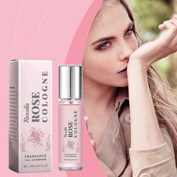 Elegant Rosé Roll-On Parfym, Långvarig Blommig Lätt Doft för Kvinnor, 15ml