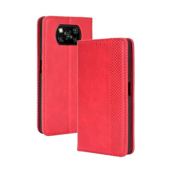 Xiaomi Poco X3 NFC -nahkakotelo (punainen)