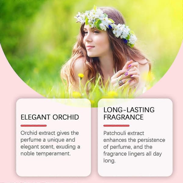 Elegant Orkidé Roll-On Parfyme, Langvarig Blomsterduft, Bærbar 10ml