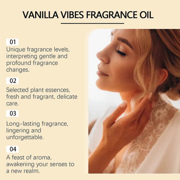 Vanilj Roll-On Parfym, Långvarig Fräsch Elegant Doft, Icke-Fet Hudvänlig Doft, 10ml