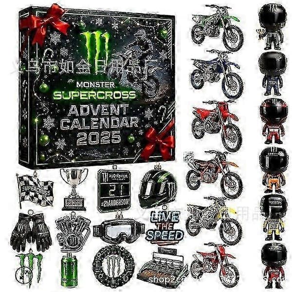 2025 Motorcykel 24-dages julekalender 2D akrylpynt