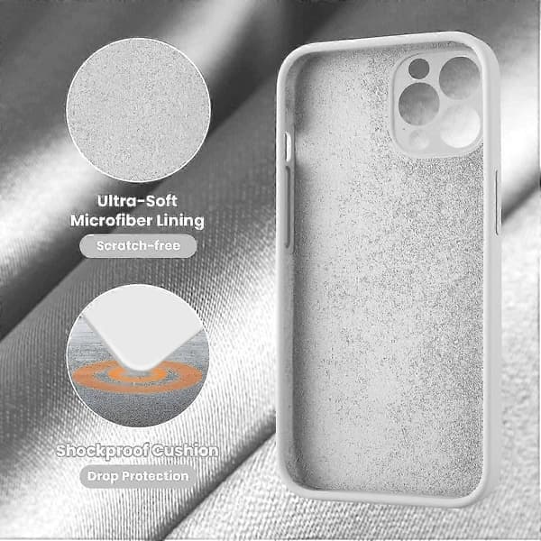 iPhone 13 Pro Cover Flydende Silikone Cover Med Kamerabeskyttelse, Blød Anti-ridse Mikrofiber