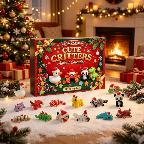 3D-printet jule-julekalender – 24 dyrefigurer – til juletræet og børn