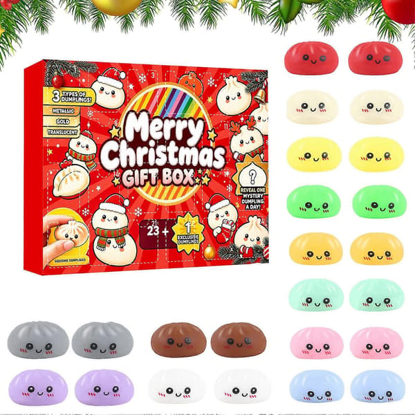 Dumplings Squeeze-leketøy Adventskalender, 24-dagers nedtelling til jul