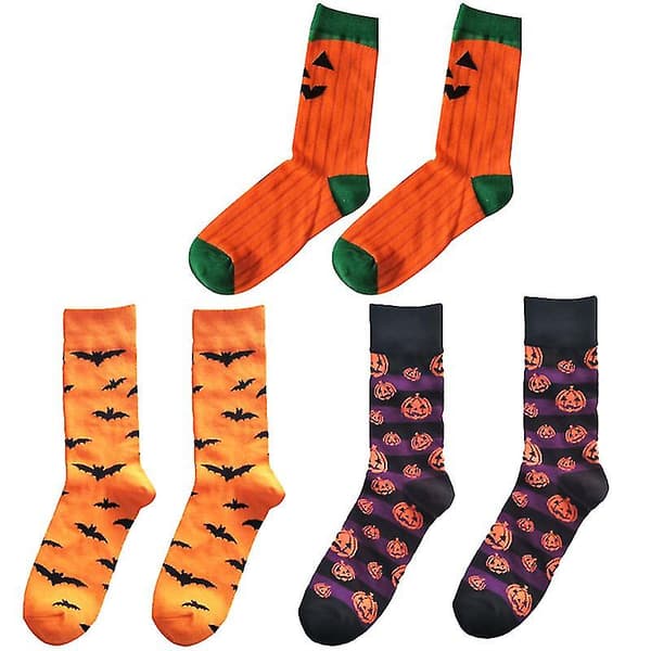 3 par Halloween-sokker til Halloween-dekorasjoner