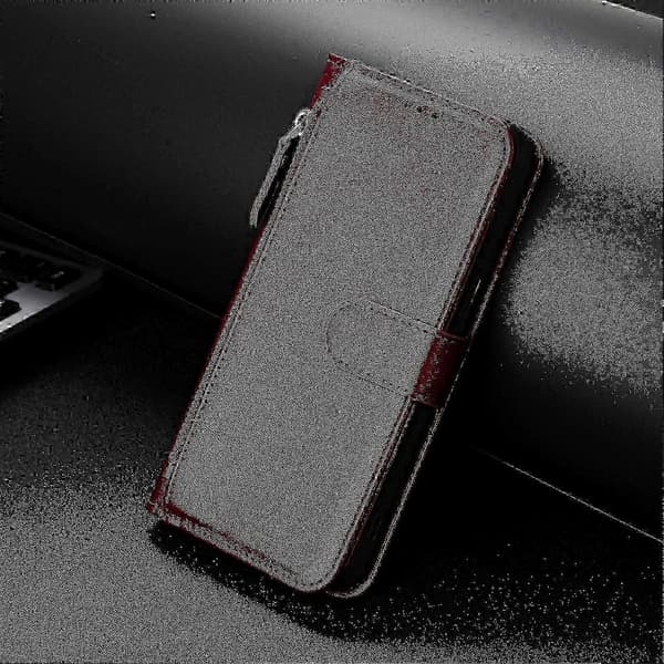 Etui egnet til iPhone 16 Beskyttelse Lynlås Magnetisk lukning Læder Pung Etui Kompatibel med iPhone 16 Etui