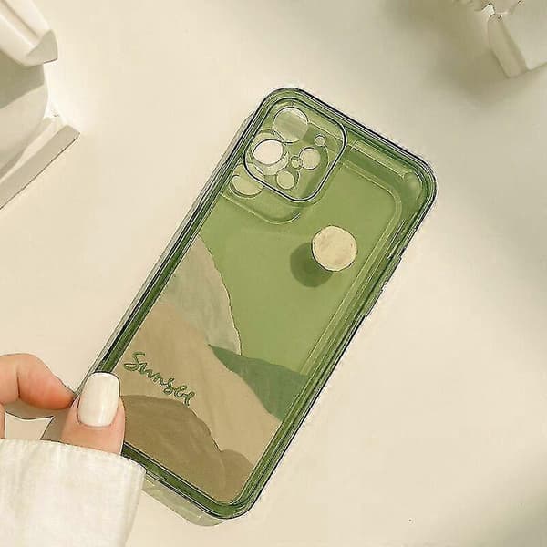 For iPhone 13 Pro heldekkende deksel (grønt eple)