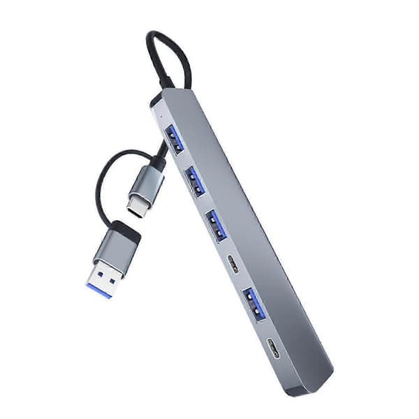 Dongle-adapter Stabil utgang Plug and Play Multifunksjonell Driverfri dataoverføring Multiport 7-ports Type-C til USB-dokkingstasjon